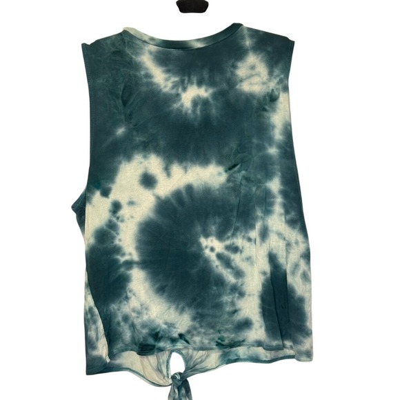 Dirtee Laundry Tie Front Tank Top Women's Medium Green‎ Tie Dye Sleeveless - Picture 2 of 4